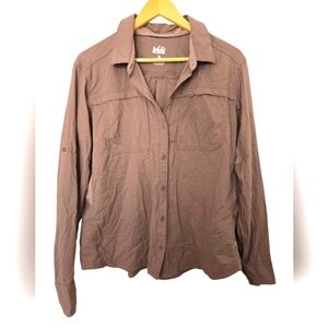 REI Coup Womens Brown Long Sleeve Shirt Size XL